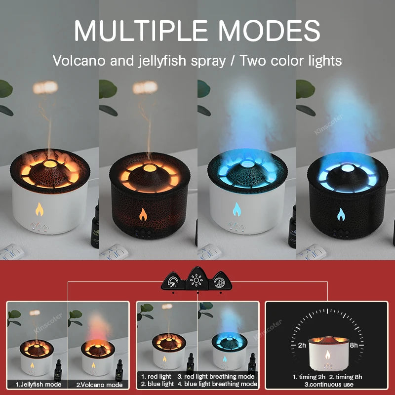 Volcanic Flame Aroma Oil Diffuser Smoke Ring Air Humidifier