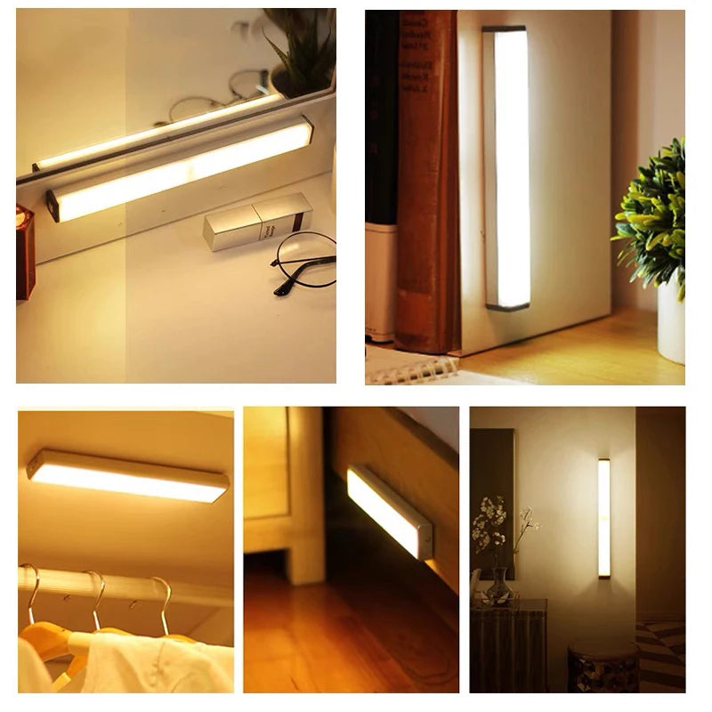 Motion Sensor Light Wireless LED Night Light Type C Rechargeable Cabinet Wardrobe Staircase Backlight