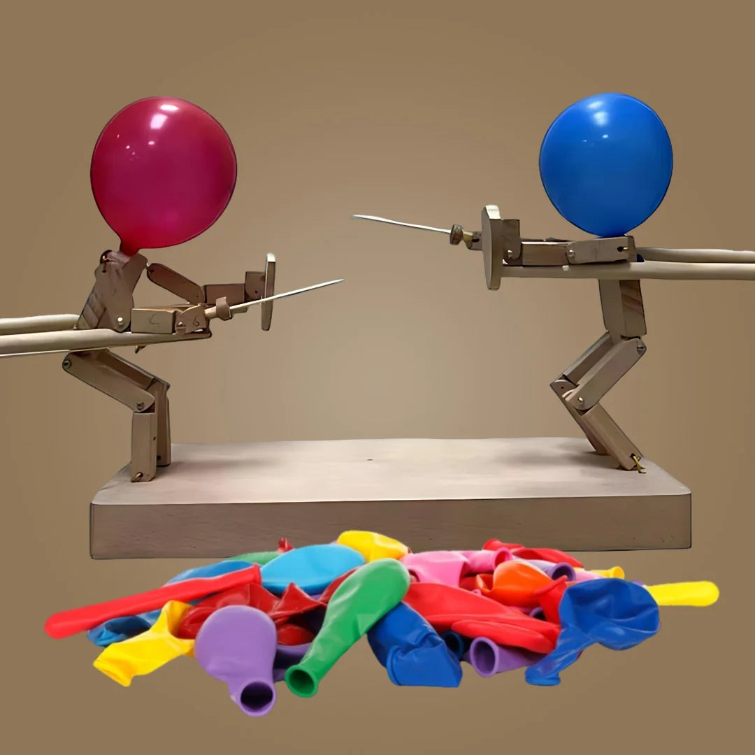 Balloon Bamboo Man Battle Wooden Robot Battle Game for Two