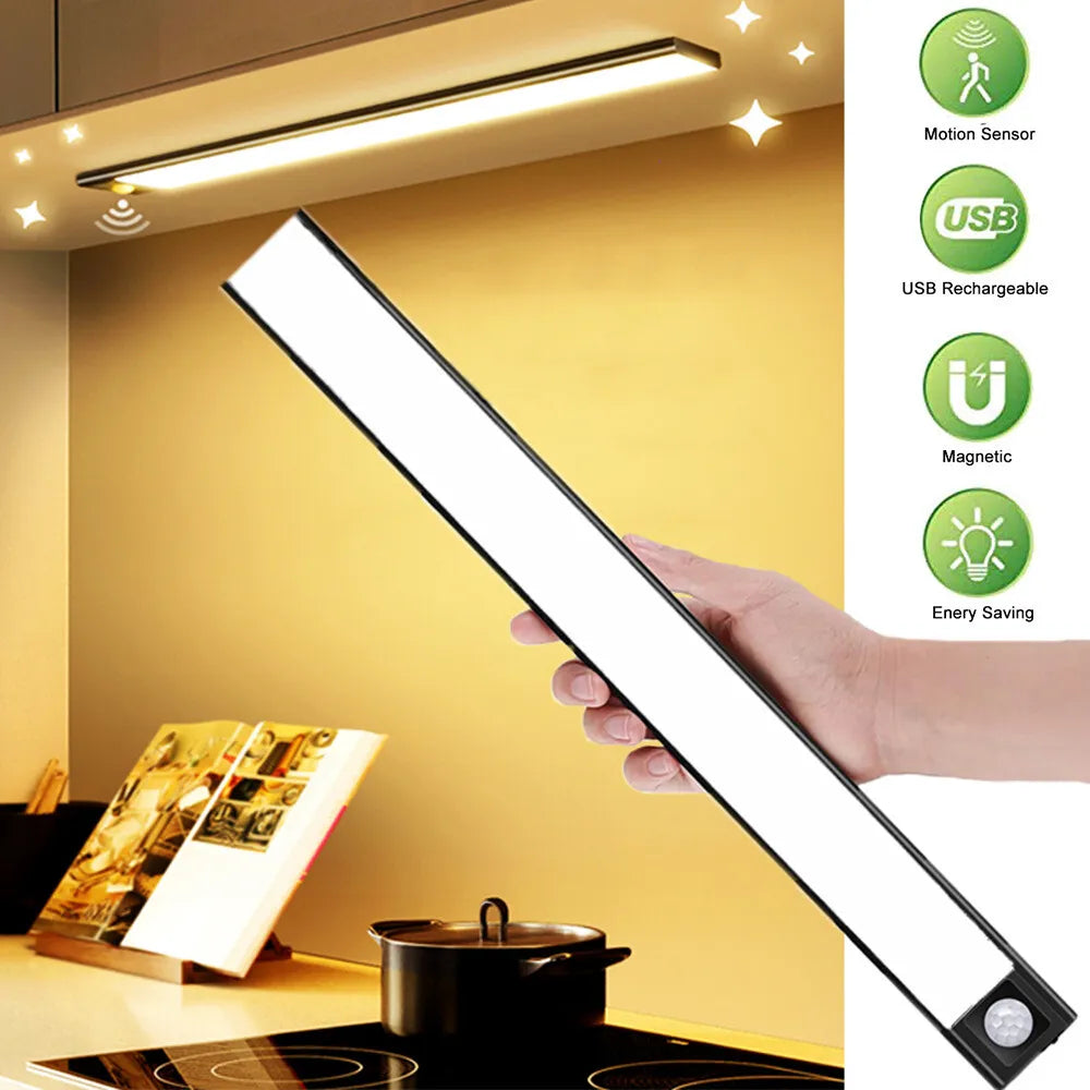 Motion Sensor Light Wireless LED Night Light Type C Rechargeable Cabinet Wardrobe Staircase Backlight